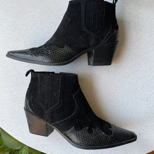 Zara Western Split Leather + Suede Boots